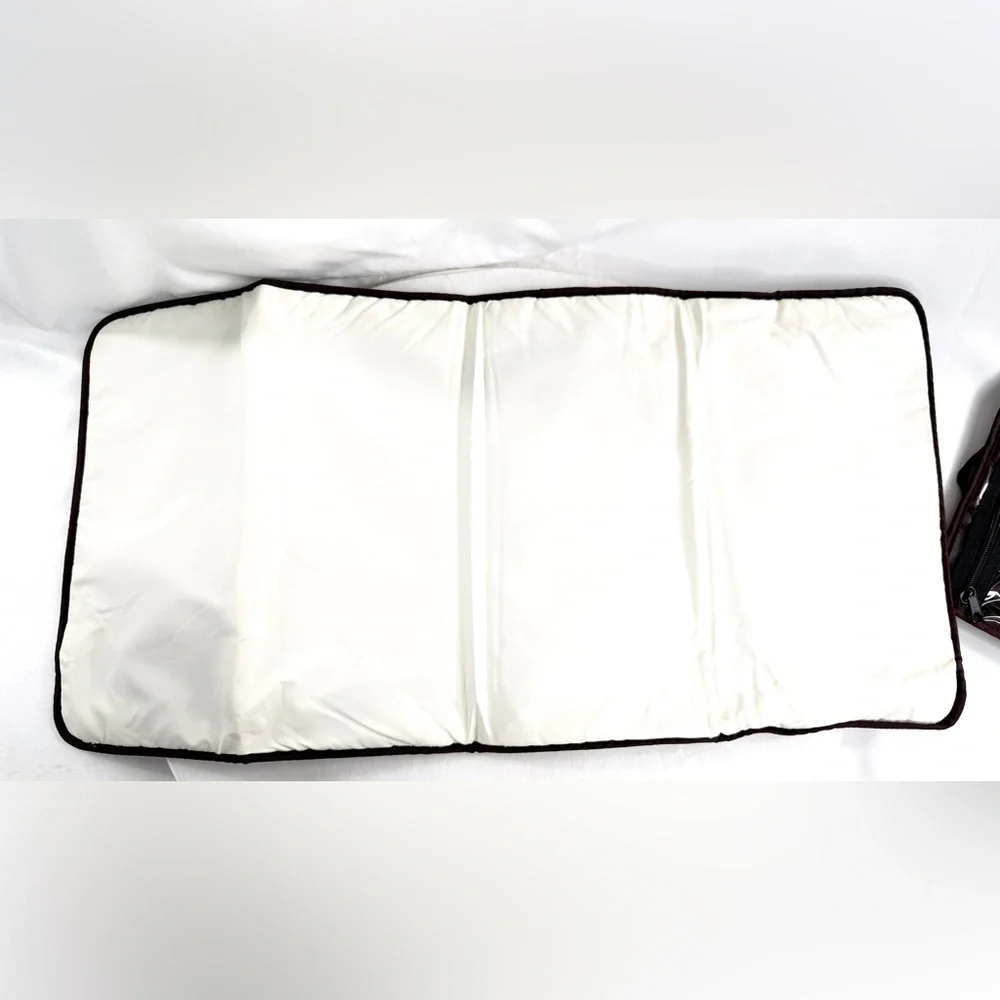 Lands End Maroon Nylon Large Diaper Bag Travel Changing Pad Toiletry Pouch